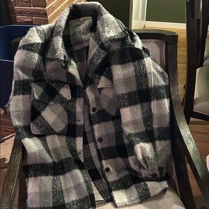 Charlie Paige Black and Gray Checkered Jacket